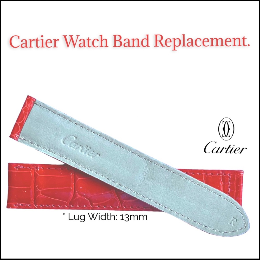 Free Shipping! Authentic Cartier Red Alligator Watch Straps.*